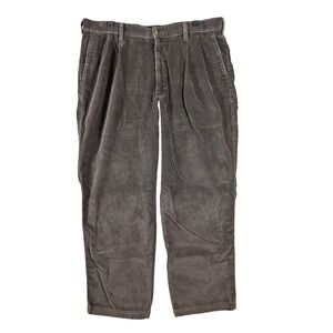 Eddie Bauer Corduroy Pants Relaxed‎ Fit Pleated Brown Mens W38 L30